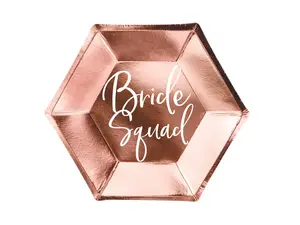 PartyDeco Bride Squad Hexagonal Paper Plates
