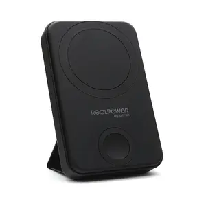 RealPower 444408 Power Bank 10000 mAh with Wireless Charging Black