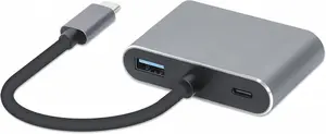 USB-C хаб iBOX IUHCHDVGA 4-в-1 с USB 3.0, Power Delivery 100 Вт, HDMI 4K и VGA Full HD