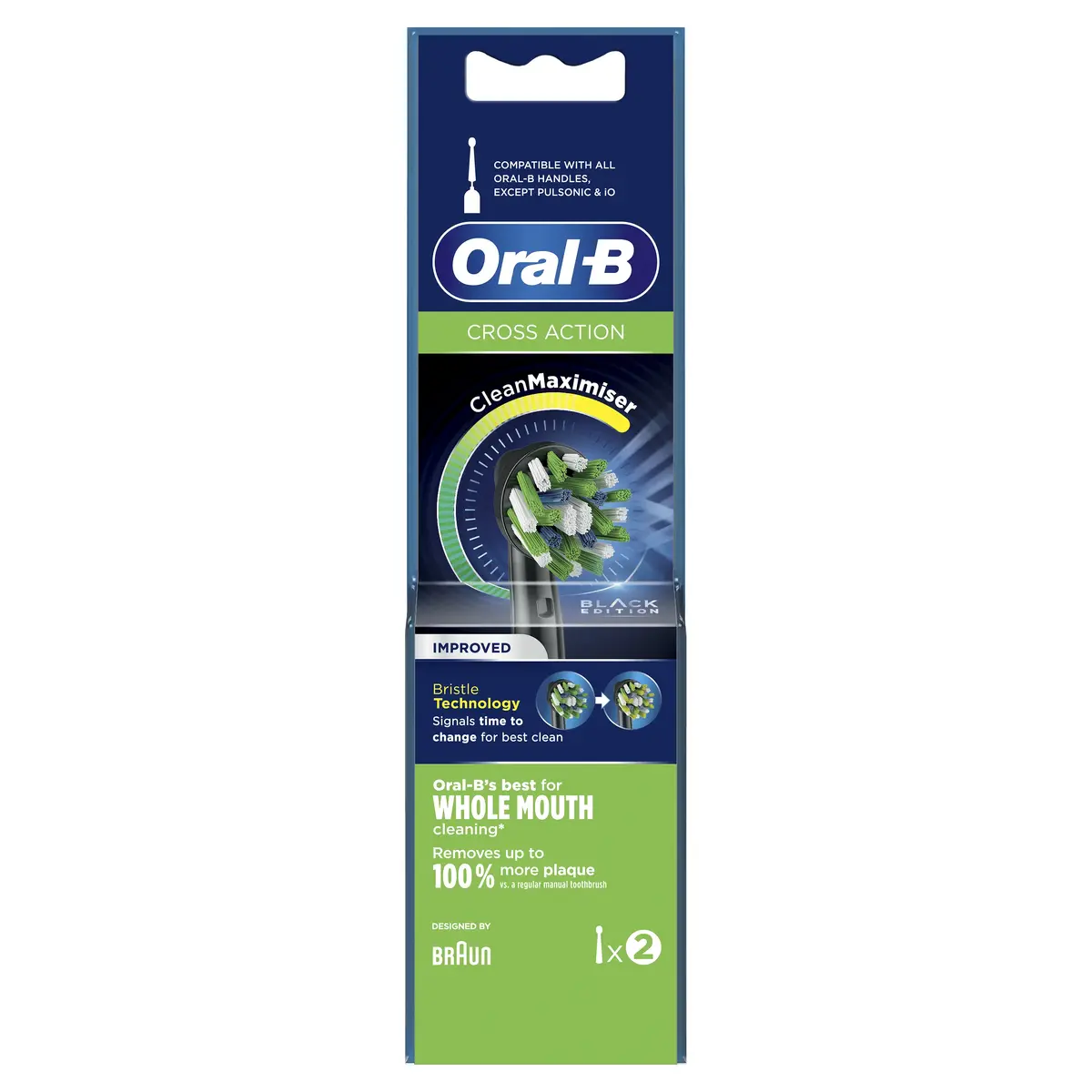 Сменные насадки Oral-B CrossAction Clean Maximiser 2 шт. черные Photo 2