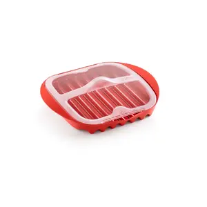 Lekue Bacon Cooker for Microwave, Red