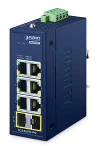 Промышленный неуправляемый гигабитный Ethernet-коммутатор PLANET IGS-820TF-PN с 6 портами RJ-45 и 2 слотами SFP