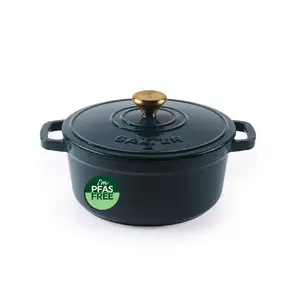 Salter Chester BW13771GR Cast Iron Casserole Pot 3.4L 24 cm Green