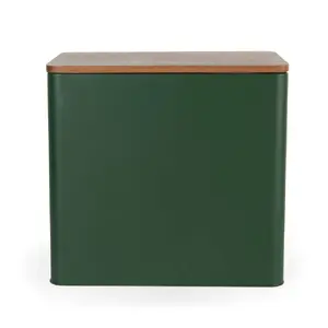Salter Toronto Bread Bin Green and Wooden