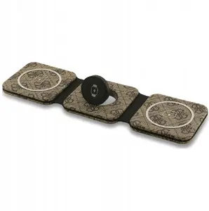 GUESS 4G 3-in-1 Wireless Charger 15W MagSafe Brown