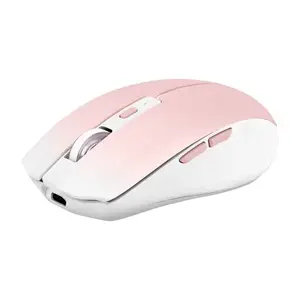 T'nB MWGRADIENTPK Wireless Mouse, Bluetooth and USB Type-C, 1600 DPI, 6 Buttons, Pink/White