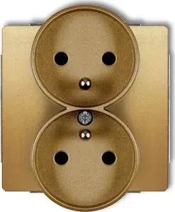 Karlik DECO Double Socket Outlet for Frame with Earthing Gold 29DGPR-2z
