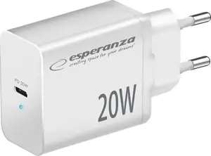 Esperanza EZC104W Wall Charger 20W USB-C Power Delivery White