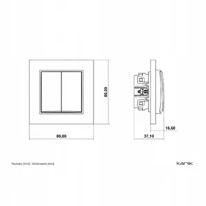Karlik MINI 60MWP-2 Double Pole Switch Mechanism Taupe