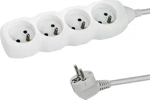 Esperanza ELK205W Power Strip with 4 Sockets and 1.5m Cable, White