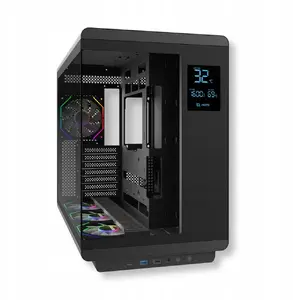 Aqirys Draco Computer Case with Integrated Display, Black