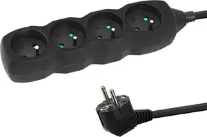 Esperanza ELK205K Power Strip with 4 Sockets, 1.5m Cable, Black