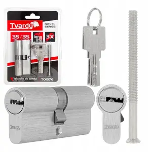 Tvardy 35/35 Cylinder Lock Insert, Nickel Finish