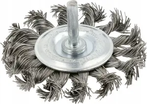 Högert Technik Disc Wire Brush with Shank 75 mm, Steel Wire 0.5 mm