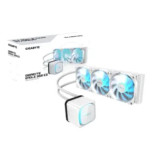 GIGABYTE EAGLE 360 ICE All-in-One Liquid CPU Cooler with 3x120mm ARGB Fans, LCD Display, and Intel LGA 1851/AMD AM5 Compatibility