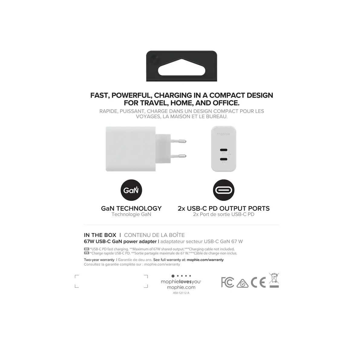 Сетевое зарядное устройство mophie 67W GaN USB-C Photo 4