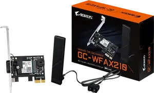 GIGABYTE GC-WFAX210 PCI-E Wi-Fi 6E and Bluetooth Network Card, 2400 Mbps