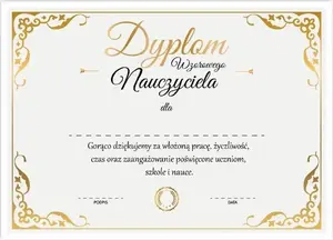 LearnHow A4 Exemplary Teacher Diploma, Gold, 10 Pieces