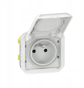 Legrand Plexo 55 Socket 2P+E, 16A 250V AC, Screw Terminals, White