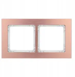 Karlik DECO Universal Double Frame, Brushed Aluminium, Copper Finish with White Base