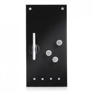 Zeller 11612 Magnetic Glass Memo Board, 200 x 400 mm, Black