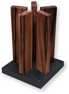 Kai Stonehenge Magnetic Knife Block, Granite and Walnut Wood