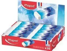 Пластиковый ластик Maped Arctic, белый, без фталатов и ПВХ, дисплей на 20 штук