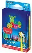Maped COLOR'PEPS Long Life 2 Felt-Tip Pens, 12-Piece Set, 1.5 mm Line Width
