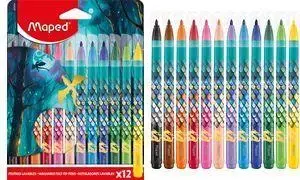 Maped Dragon Fiber Pens, 12-Pack, 2.8 mm Round Tip