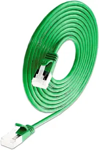 Slim Wirewine CAT6A U/FTP Slim Patch Cord, 0.25m, RJ-45, 10 Gigabit, Green, 50-Pack