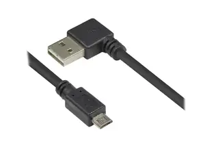 Alcasa 2510-EUM005W USB 2.0 Cable, USB-A to Micro-USB-B, 0.5 m, Black
