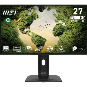 MSI Pro MP275PHGN E14 Datora monitors 27 collas Full HD 1920 x 1080 LCD 144Hz IPS melns ar iebūvētiem skaļruņiem USB centrmezglu un augstuma regulēšanu