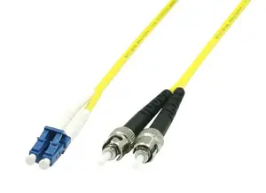 MicroConnect FIB411010 OS2 Fibre Optic Patch Cable, 10m, LC to ST, Yellow