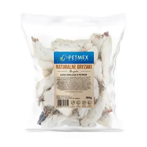 Натуральное лакомство для собак PETMEX Кроличьи лапки с мехом 500г