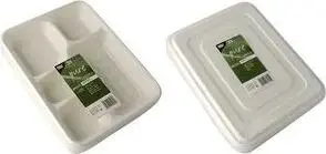 Меню-поднос Papstar Pure из сахарного тростника, 5 секций, белый, компостируемый