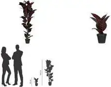 Paperflow Gummibaum Artificial Plant, 1200 mm, PEVA Leaves, Plastic Branches and Trunk