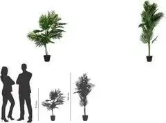 Paperflow Artificial Palm Plant 1600 mm, PEVA Leaves, Plastic Branches and Trunk
