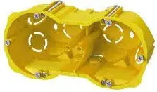 Глубокая подрозетная коробка ELEKTROPLAST PK-2x60 для гипсокартона, безгалогенная, самозатухающая, желтая