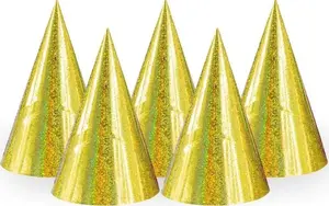GoDan Holographic Party Hats Gold 100pcs