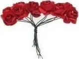 BREWIS Paper Rose Decorations Red
