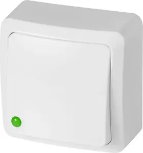 ELEKTROPLAST 3713-00 virsapmetuma spiedpogas slēdzis apgaismojumam 10AX IP20 balts