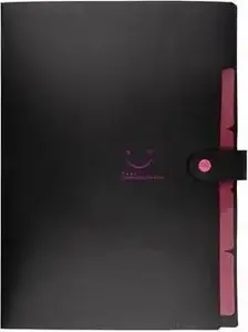Beniamin A4 Plastic Document Folder with 5 Compartments, Black