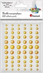 Titanum Self-Adhesive Decorative Pearls, 66 Pieces, Dark Gold Mix