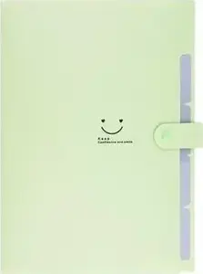 Beniamin A4 Plastic Document Folder with 5 Compartments, Green