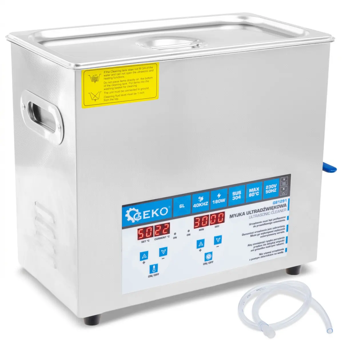 GEKO ultraskaņas tīrītājs 180W 6L, 5903418306106