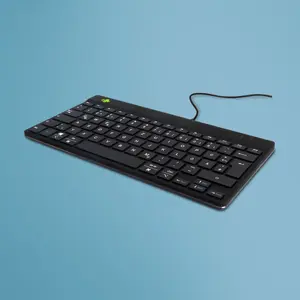 R-GO Tools R-Go Compact Break Ergonomiska mini tastatūra, vācu QWERTZ izkārtojums, vadu USB, šķērveida slēdži, melna