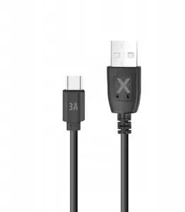 Techonic Maxlife USB uz USB-C kabelis 1.5 m 3A melns
