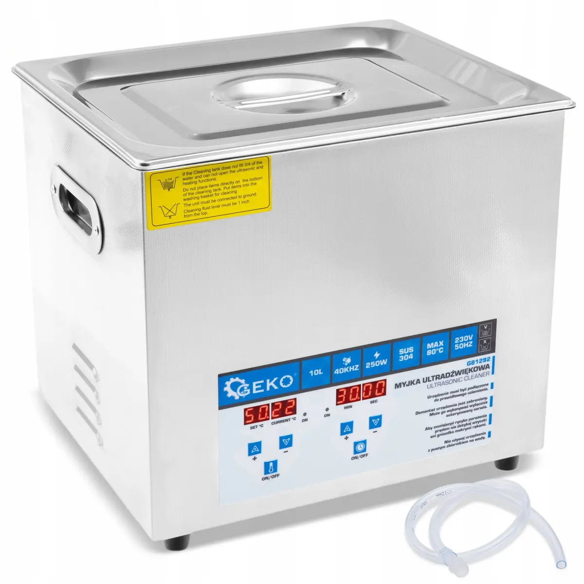 GEKO ultraskaņas tīrītājs 250W 10L, 5903418306113