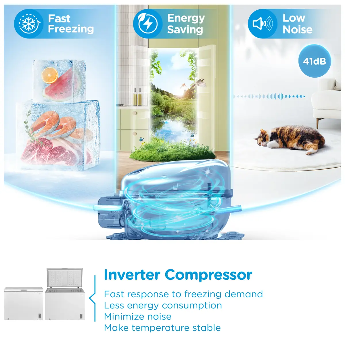 Midea MDRC345FZE01 Chest Freezer | 249 L Photo 12