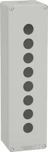 Schneider Electric Harmony XAP Empty Control Station, 8 Cut-outs, Grey
